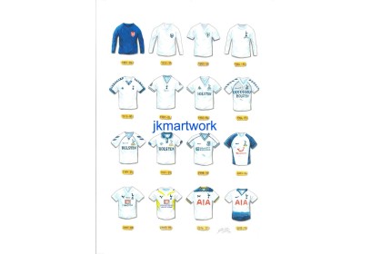 Tottenham Hotspur FC Retro Shirts Wall Art Print